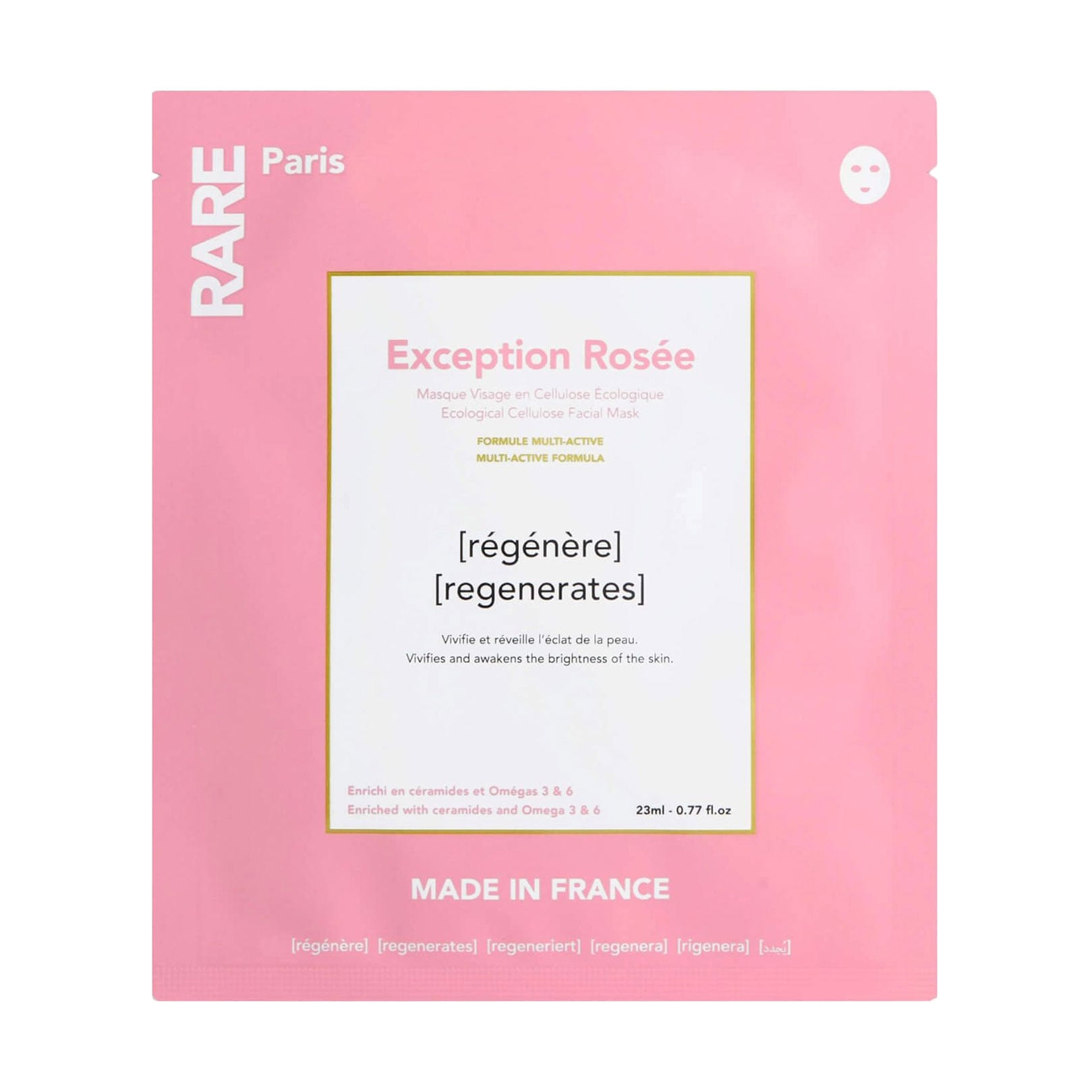 Відновлювальна тканинна маска для обличчя RARE Paris Exception Rosee Ecological Cellulose Facial Mask, 23 мл